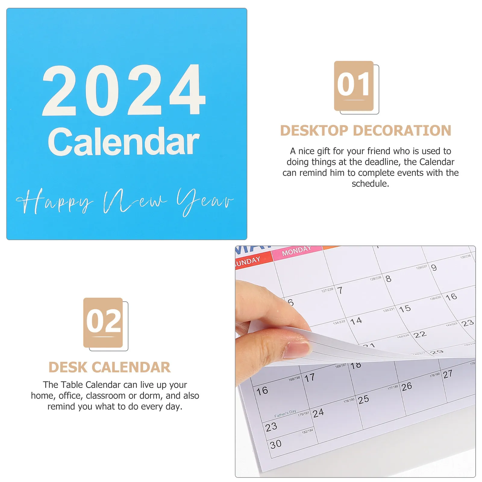 

Creative Paper Desk Calendar Delicate Standing Style Home Office Use Month Desktop Decoration Calendar Home Accessories