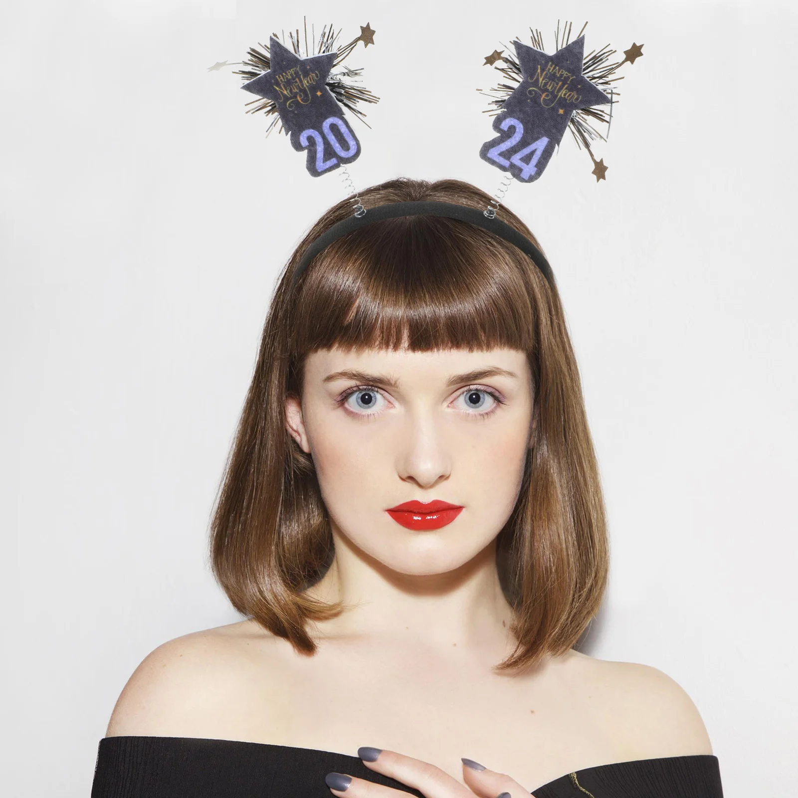 

Happy New Year Headband Stable New Year Hair Hoop Party Hairband Cosplay Headwear Photo Props Festival Hair Accessories