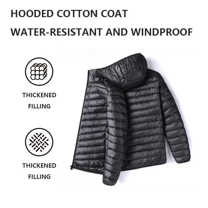 

Men's Lightweight Hooded Jacket Cotton Wear Resistant Outdoor Long Style Couple's Fashion Spring Season Middle-Aged Trend