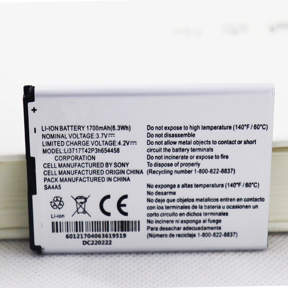 Original 1700mAh Li3717T42P3h654458 Battery For ZTE MF63 AC60 EUFI890 AR918B Mobile Phone