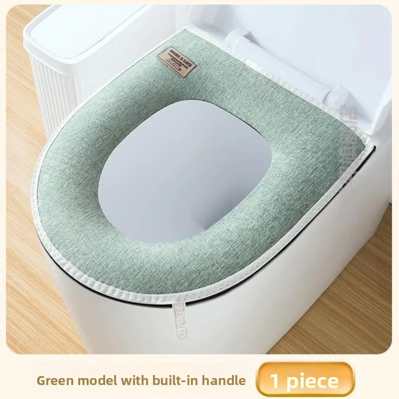 高級リネントイレクッションオールシーズン防水トイレマットカバー厚手洗える家庭用バスルームアクセサリー