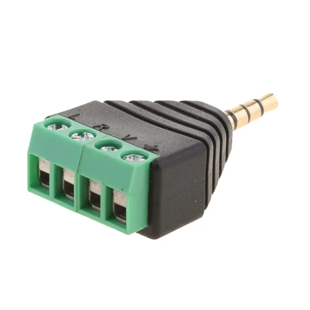 3.5mm to 4 Screw Terminal Audio Adapter Plastic Material Block Connector for Professional Sound