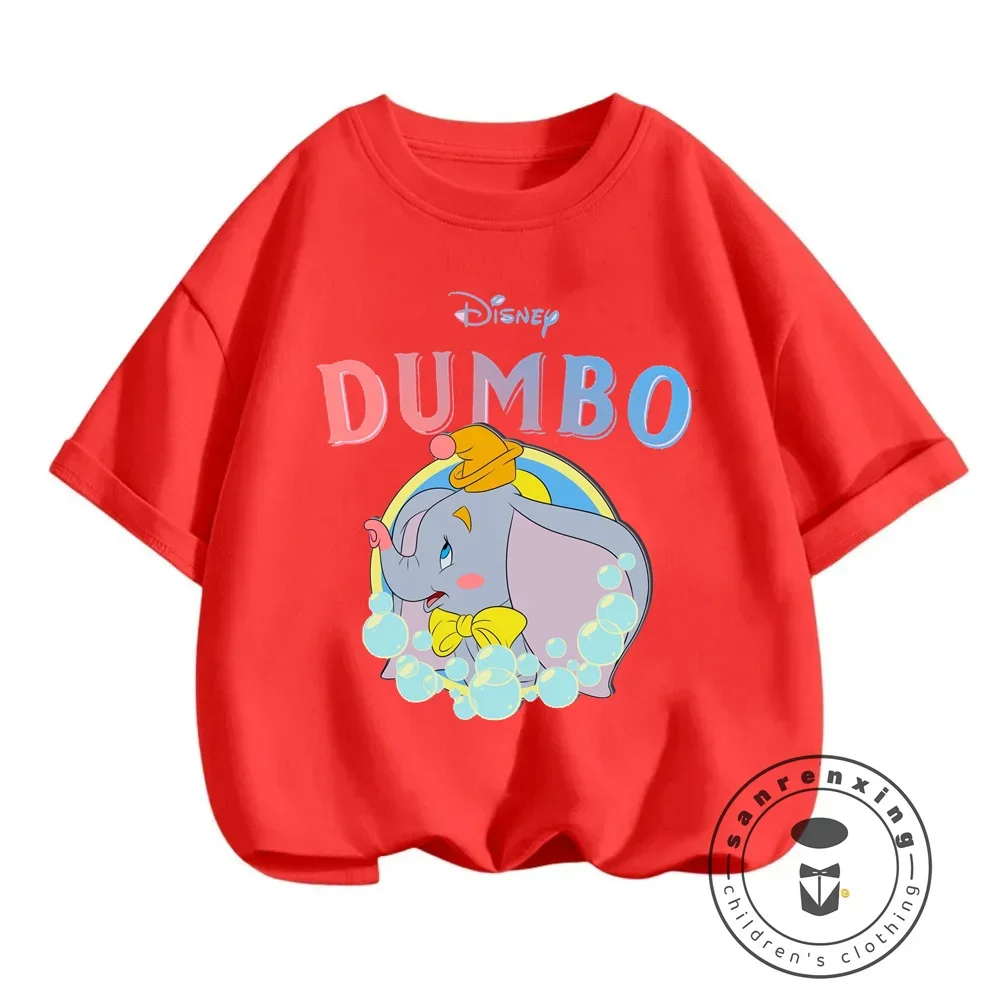 Summer\'s New Hit - Disney Dumbo Cartoon Prints on Affordable, Elastic O-neck T-shirts for Boys and Girls Cute Anime Apparel