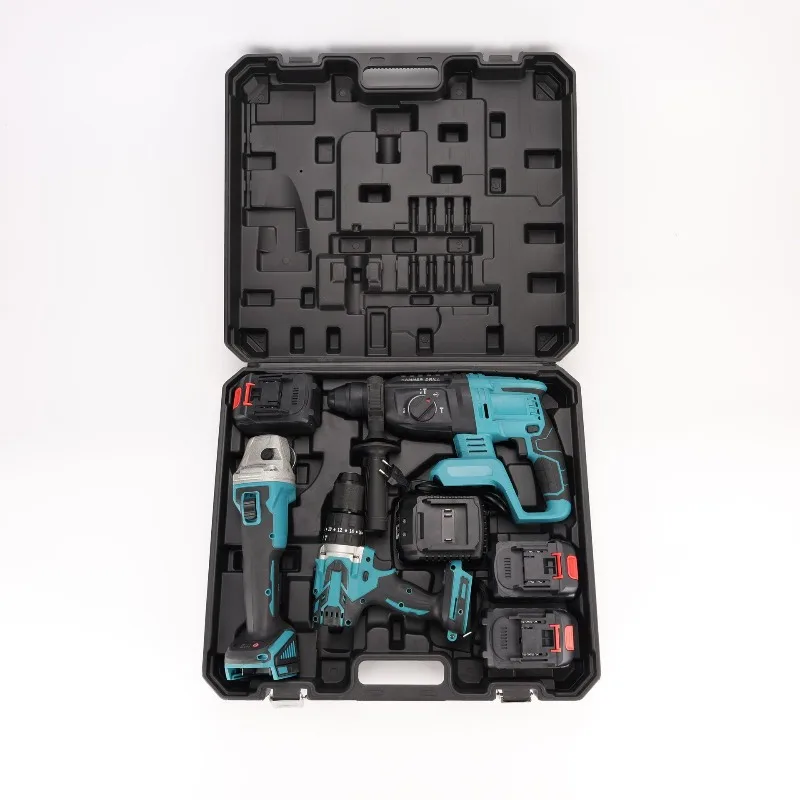 Multifunctional power tool combination set High power electric wrench Angle grinder Hand drill Electric hammer Four-piece set
