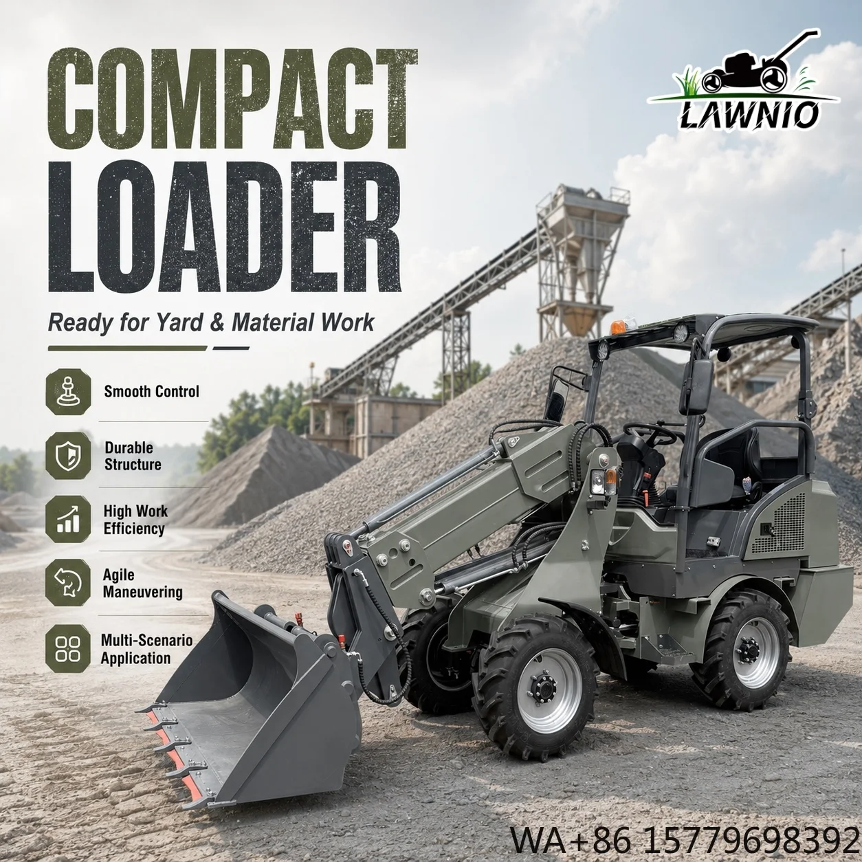 Free Shipping Telescopic Arm Loader  2340kg Net Weight Powerful Hydraulic System for Construction Telescopic Loader