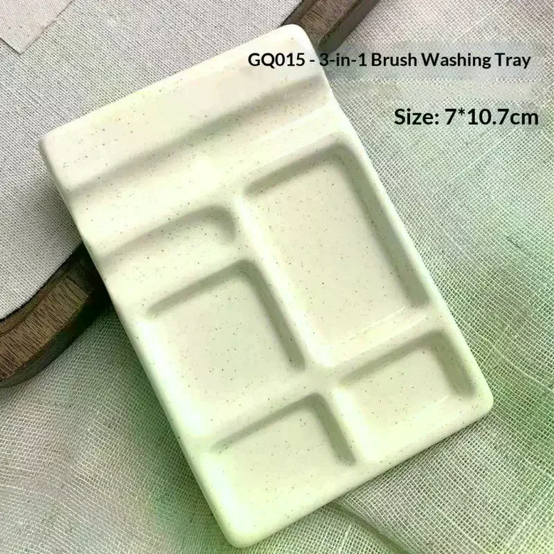 1 Pcs Square Nail Art Palette Nail Brush Wash Tray Ceramic Polish Display Stand Tools Holder
