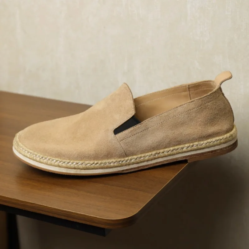 

Модная повседневная обувь без шнуровки в стиле ретро из потертой кожи, мужские удобные лоферы на плоской подошве из натуральной кожи высокого качества в рыбацком стиле