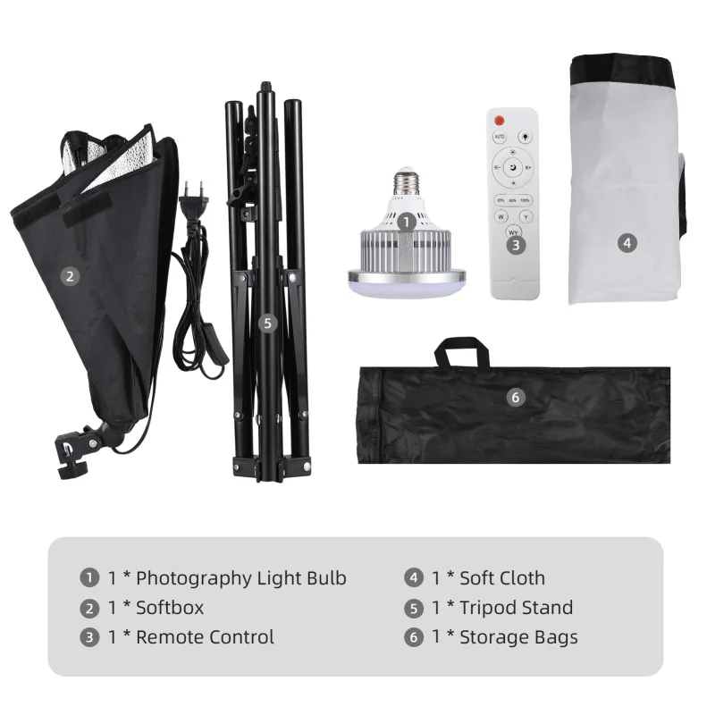 Andoer Studio Photography Light Kit Softbox Lighting Set with LED Light Softbox 1.7m Light Stand for Portrait Product Photo