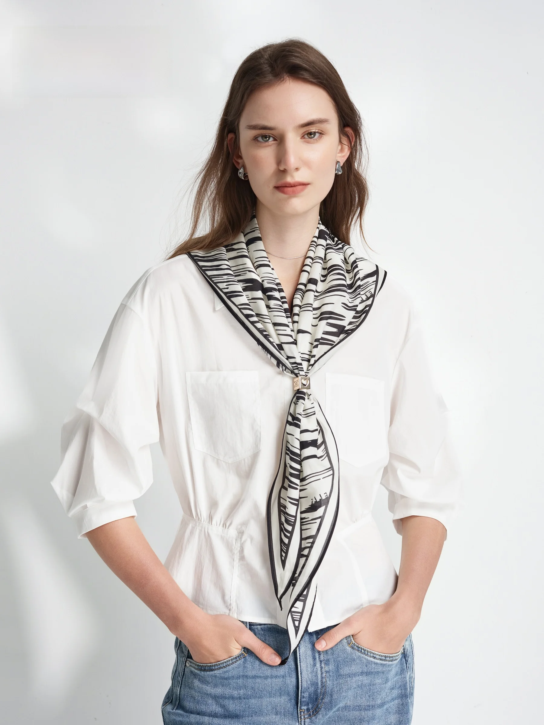 elle-modal-stripe-scarf-women's-summer-fashion-versatile-waist-accessory-belted-shawl-thin-shoulder-wrap