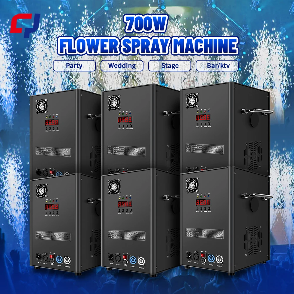 6PCS 500/700W Cold Spark Fireworks Machine DMX512 Remote Control  Stage Effect Firework Machine For Concert Wedding Party Event