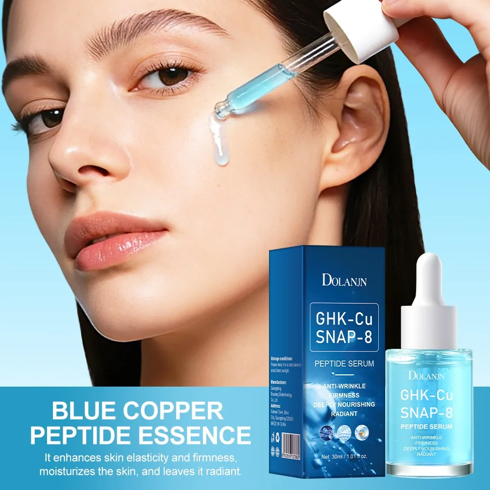 30ML GHK-Cu SNAP-8 Peptide Serum Anti-Wrinkle Firming Deeply Moisturizing Nourishing Radiant Blue Copper Peptide Facial Essence