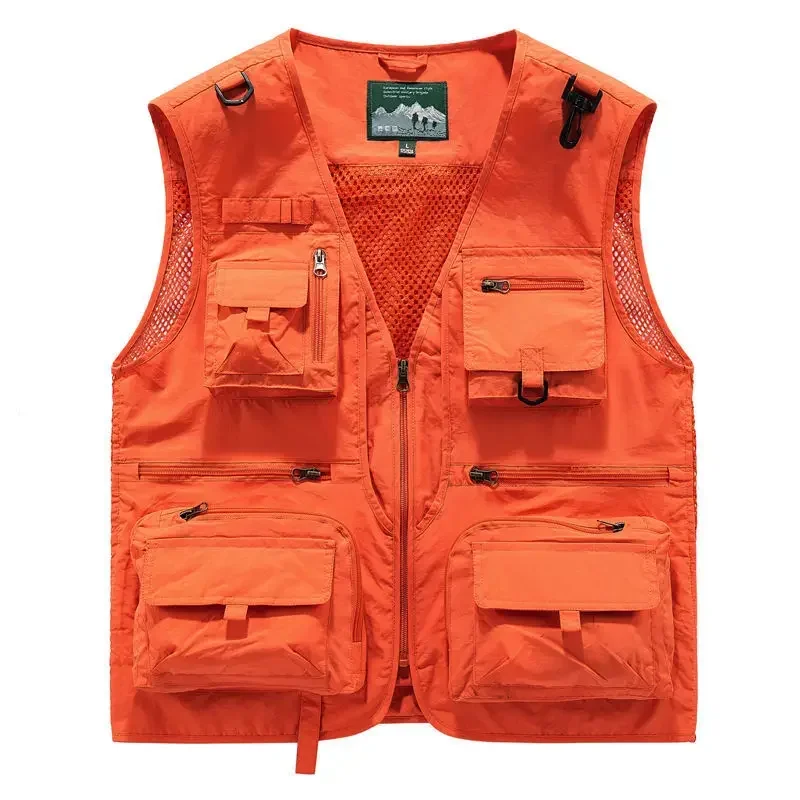 Oralidera Gilet Multi-Poches Homme Sans Manches – Gilet Pêche, Randonnée, Photographie, Outdoor 100% Coton Respirant & Séchage Rapide