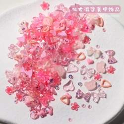 Dijes 3D de resina para decoración de uñas, diamantes de imitación para decoración de uñas, joyería acrílica exqusita, accesorios para uñas DIY, 50 piezas