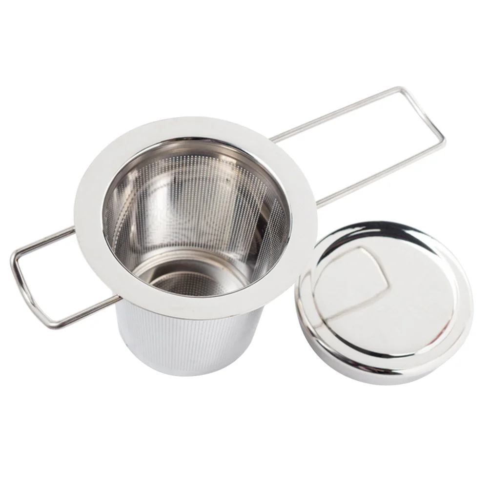

Stainless Steel Infuser Strainer Lid Foldable Handles Fine Mesh Loose Tea Filter Stainless Steel Tea Infuser Kitchen Bar Utensil