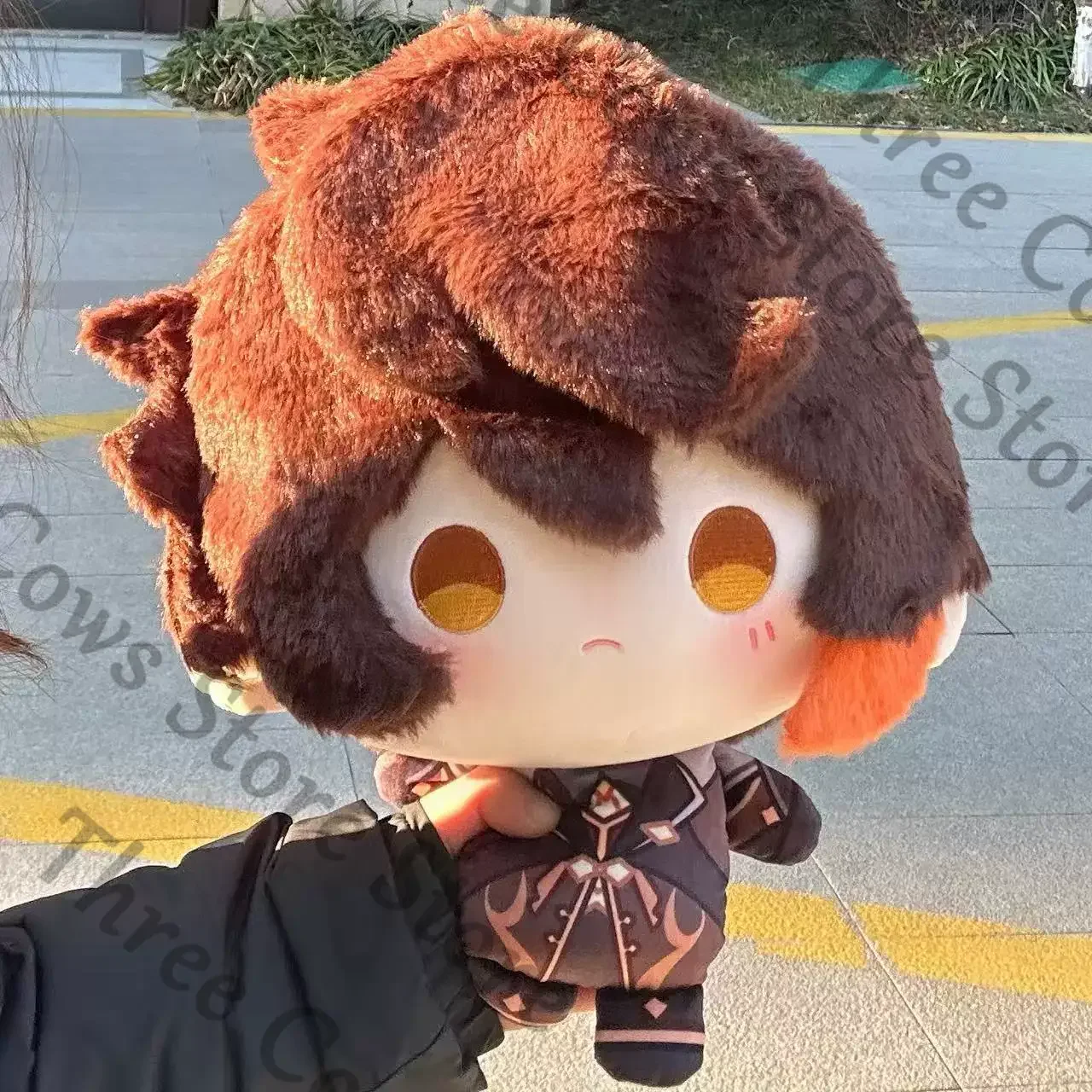 

30cm Anime Genshin Impact Zhongli Morax Cosplay Cartoon Plaything Maumet Throw Pillow Printing Cotton Fluffy Puppet Cushion Gift