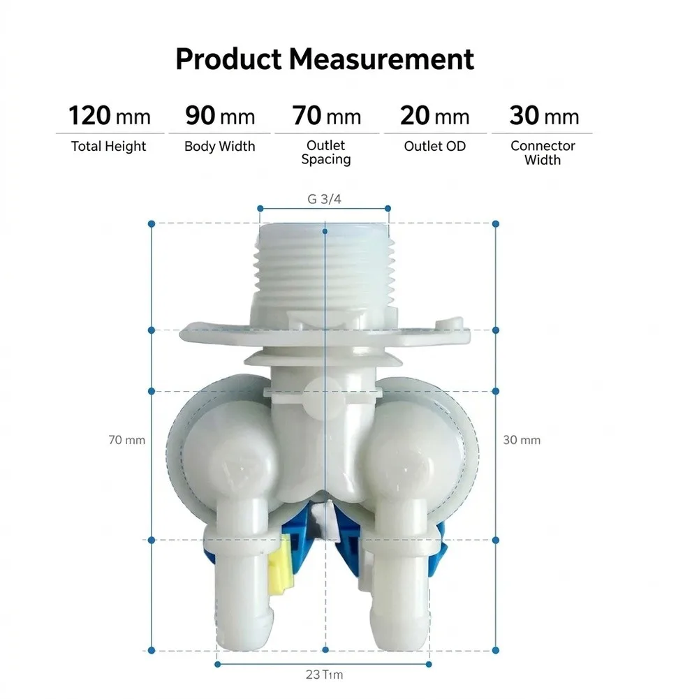 High Performance Inlet Valve Water Inlet Valve Front Load Washer Part Washer Fill Valve Built-in Sealing Gaskets