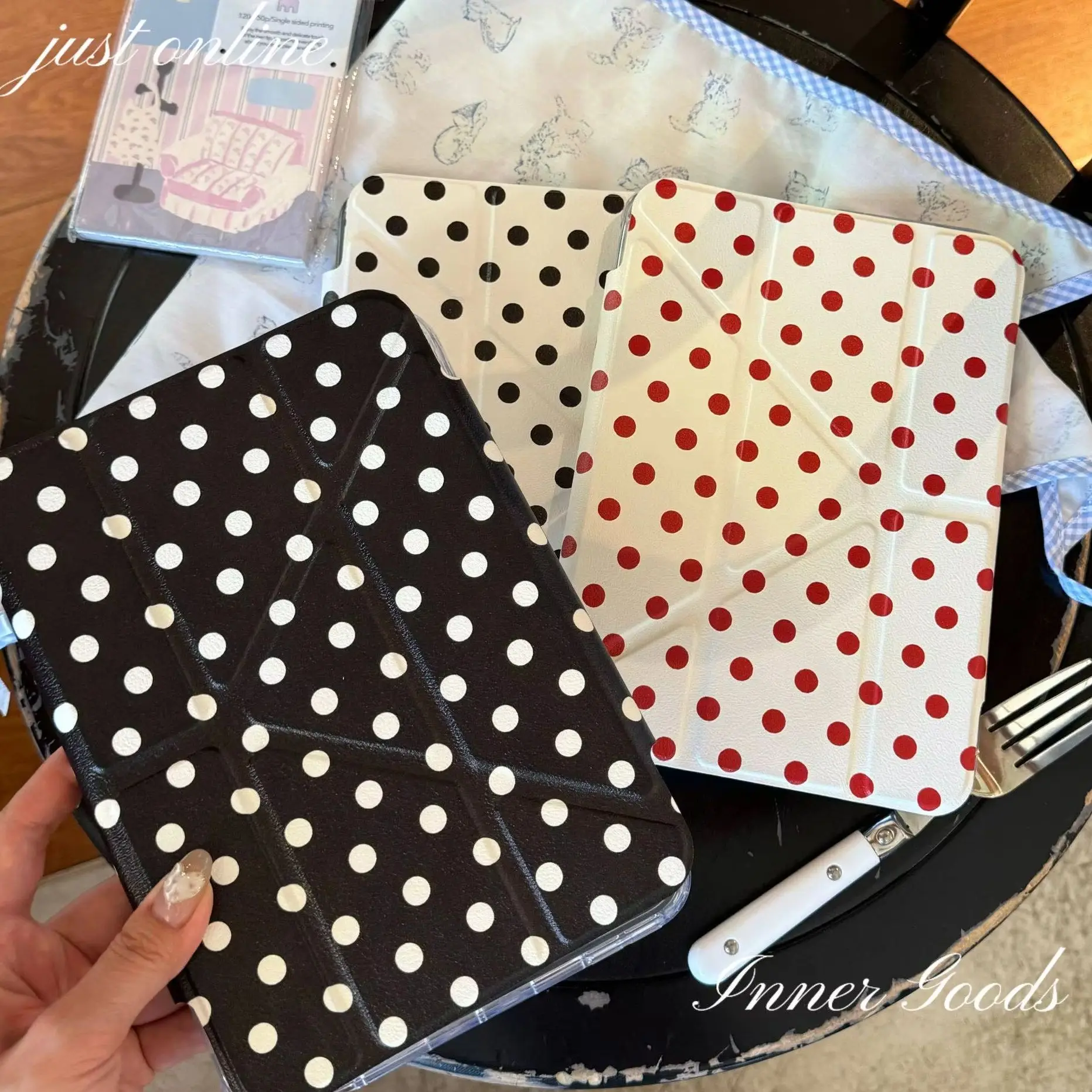 

INS Polka Dots Angel Wings Y2K Tablet Case For iPad Pro 13in 11th M5 M4 12.9in A16 7/8/9/10th Air4/5/6/7 11in M2 M3 Mini Cover