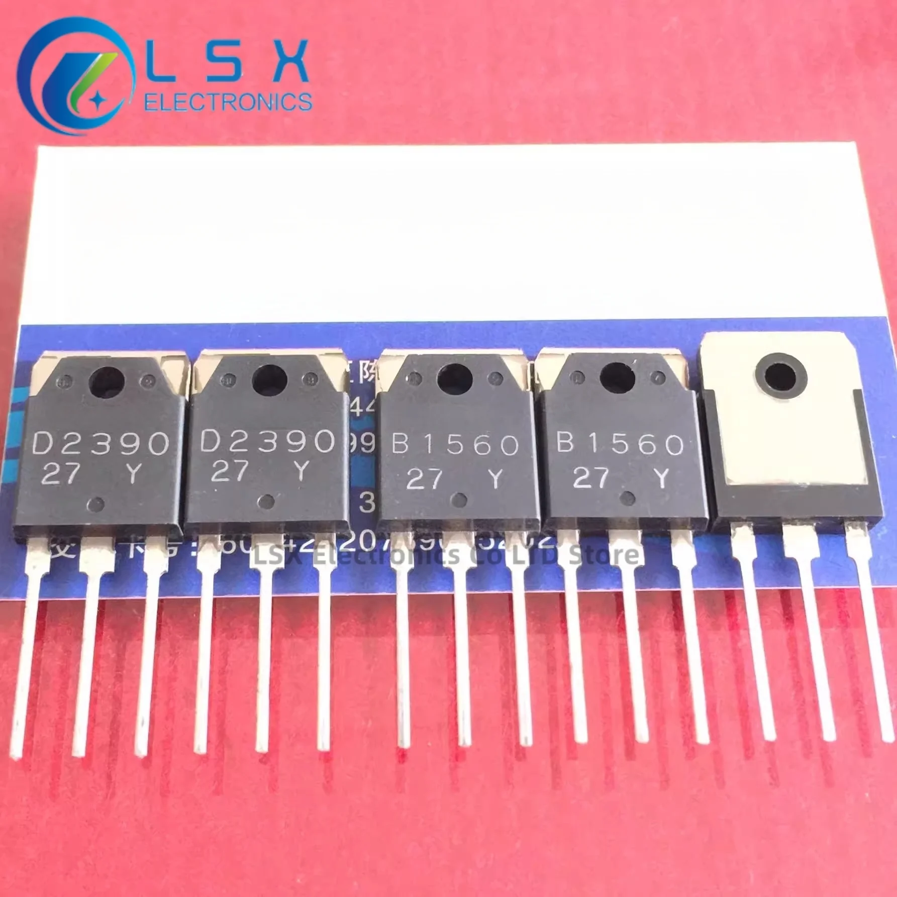 5Pairs(10PCS)-10Pairs(20PCS)/Lot 2SB1560 B1560 + 2SD2390 D2390 TO-3P 10A 160V Silicon Darlington Power Transistors