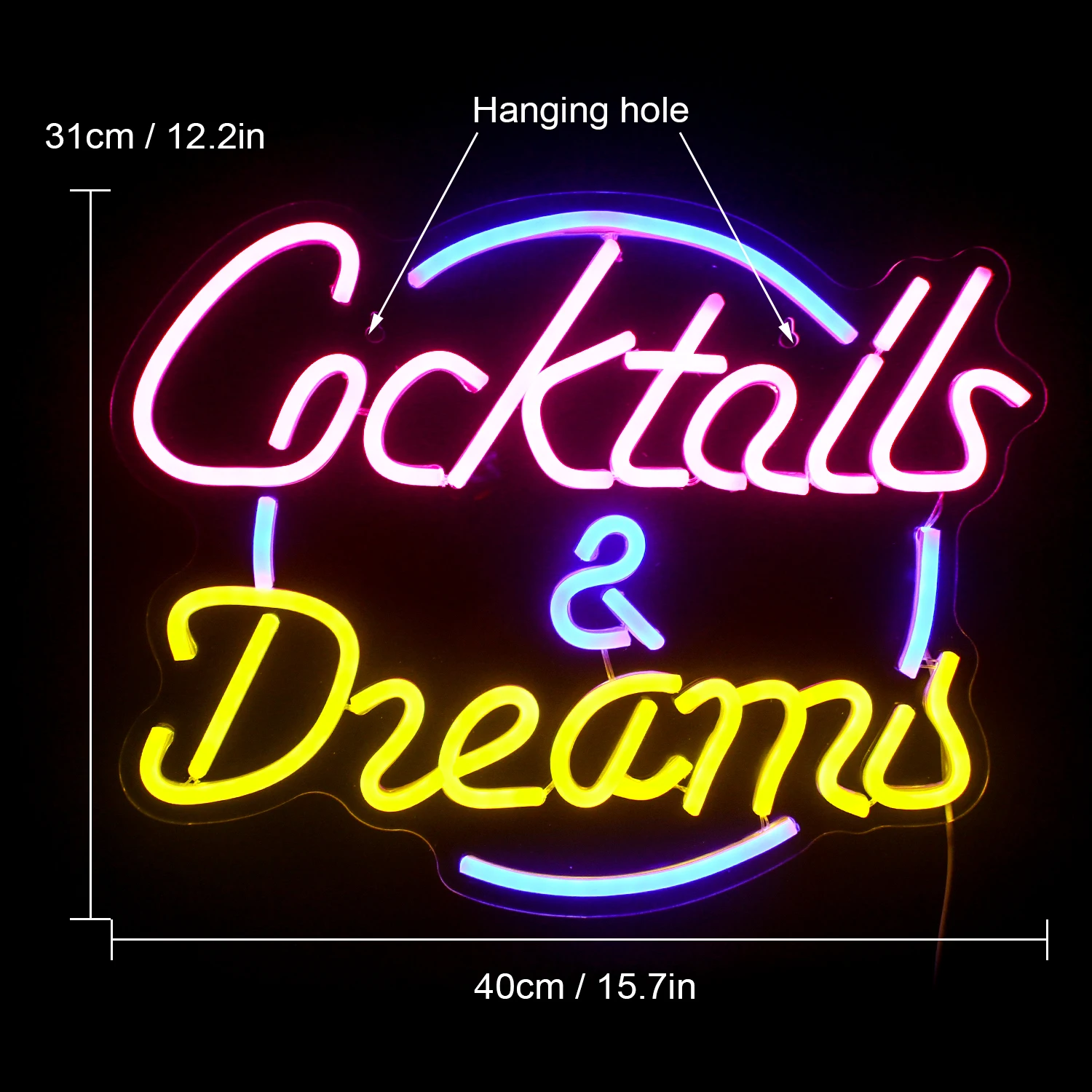 Cocktail birra LED Neon Sign lampada da parete decorazione della stanza per la casa bar Club festa di compleanno lettera lampada decorativa Light Up ornamenti