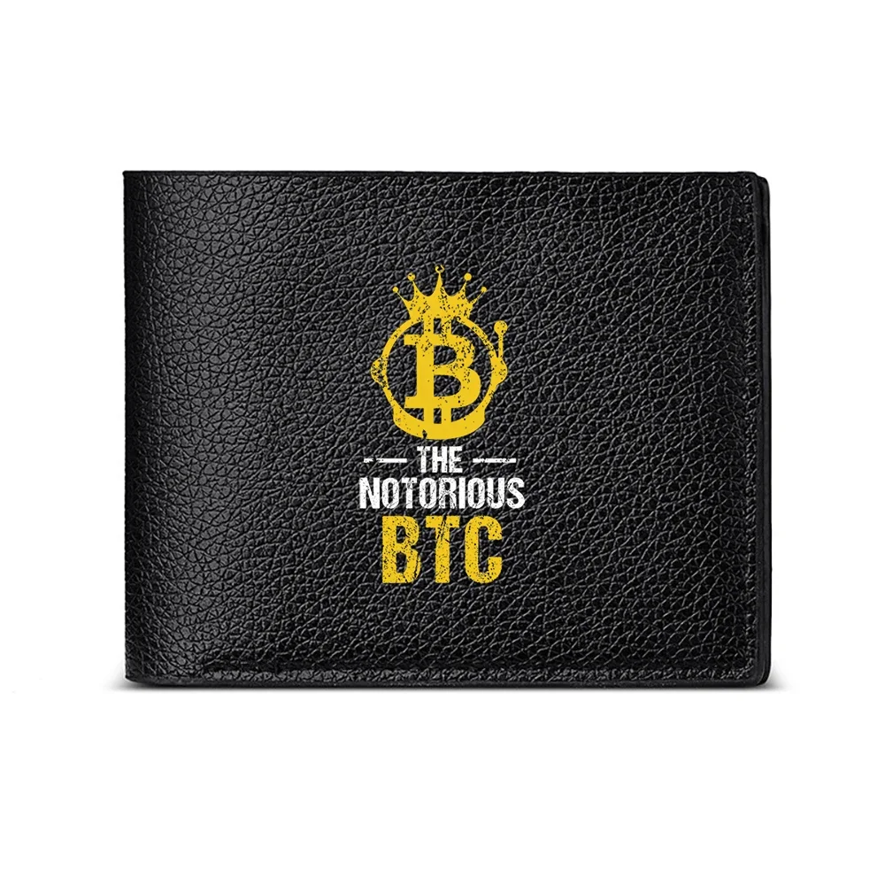 The Notorious Btc Bitcoin Crown Logo Men's Wallet Card Holder Fashion Business Casual Design