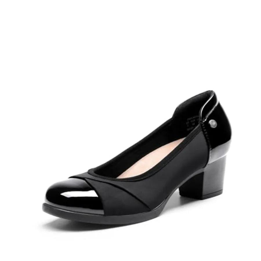

DREAM PAIRS Women's Pumps Low Chunky Block Closed Toe Shoes Work Comfortable Heels Round Toe Dress