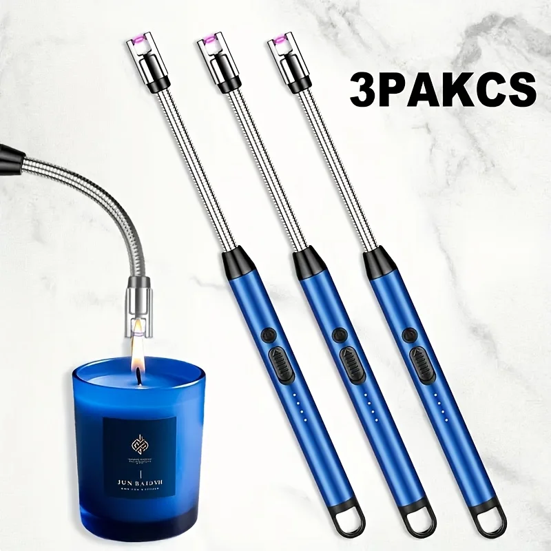 3PC Hot Multifunctional Plasma Lighter - USB Rechargeable Flameless, Safe Outdoor Survival & Home Ignition Tool Electric Lighter