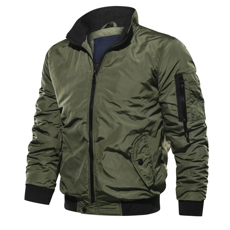 Large Size Men's Clothing Coats Jackets Pockets Zippers Designs Top Stand Collar Cotton Coat Casual Outdoor Windproof Jacket 5XL
