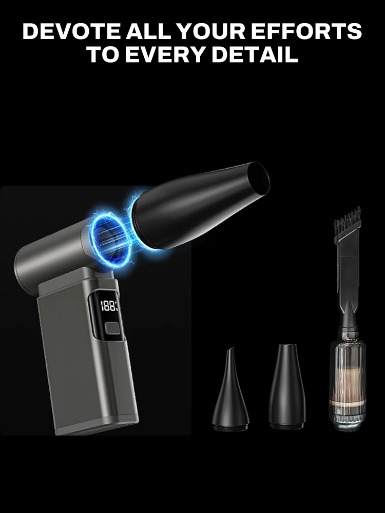 

900000 об/мин жестокий вентилятор, мощный воздуходувка, пылесос, зарядка через USB, сильный ветер, 55 м/с, бесщеточный турбоструйный вентилятор, 8000 мАч