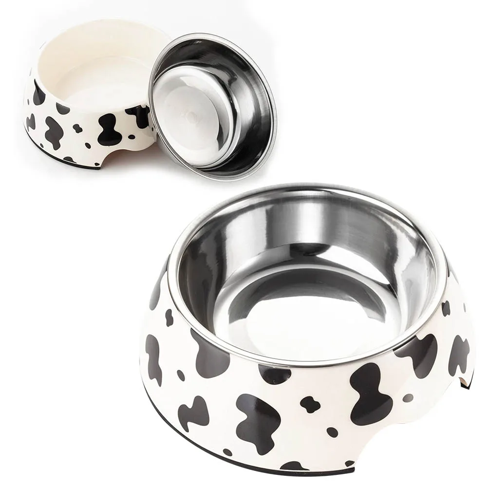 

Stainless Steel Pet Bowl Dog Food Bowls Cat Water Feeding Dish Small Multi Purpose Metal Rubber Base Non Slip Easy Clean
