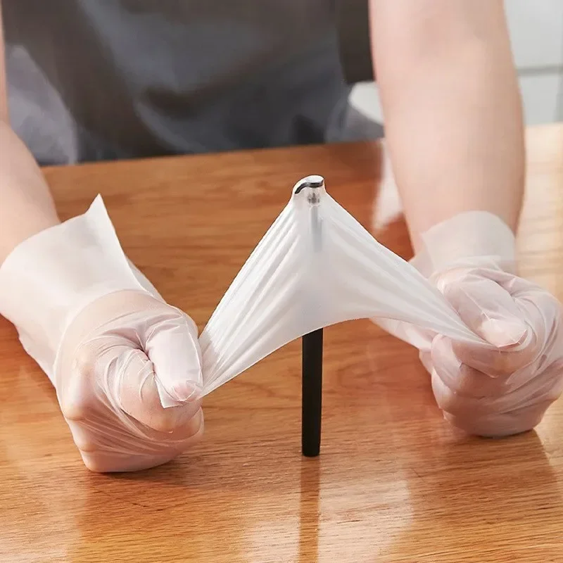 100 Pcs Disposable Gloves Of Transparent Vinyl TPE Gloves Latex-Gloves For Hairdressing Clean Laboratory Work Clean Tool