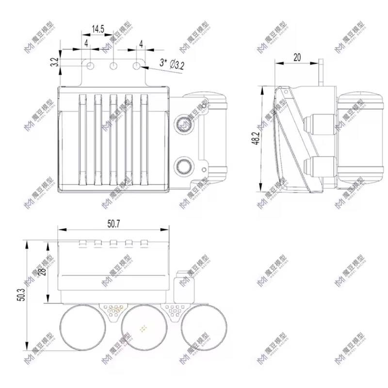 1/14 RC Truck Servo Container Batterij Box Decoratieve Accessoires Voor Tamiya 1/14 Schaal Rc Tractor Truck Kipper Dumper DIY Onderdelen