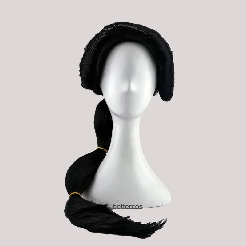 newjasmine-プリンセス-コスプレウィッグ-ロングブレイド-スタイル-スリックバック-耐熱人工毛-ウィッグキャップb-3's6e