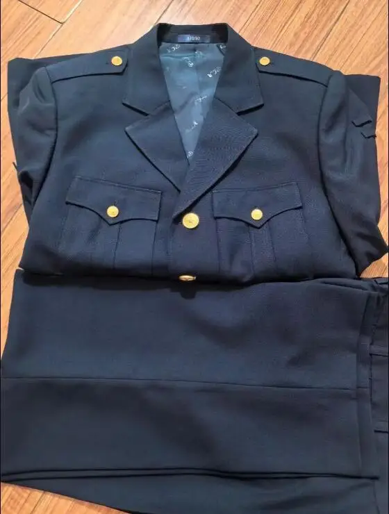 Chinese 07 Air Service Uniform Blue Suit Informal Dress Men Spring Include Cloth Hat