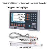 YH800-2P LCD Metal Casing DRO 2 Axis Lathe Digital Readout and 5micron KA300 Linear Scale KA500 Glass Encoder
