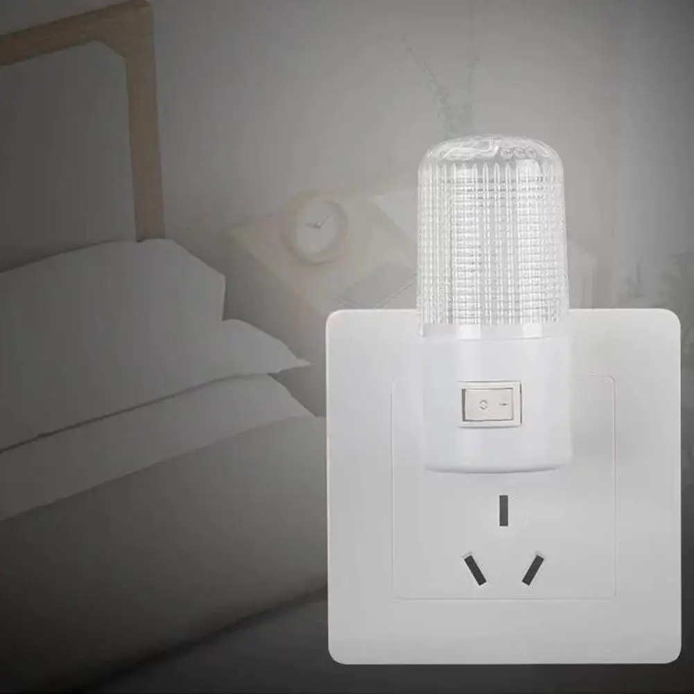 1/2/3Packs Night Lights On Off Switch Bright White Light Nite Wall Plug  EU Plug Bedside Lamp Living Room Lighting Home Safety