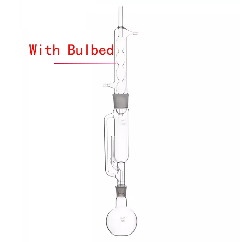 150ml/250ml/500ml Lab Glass Soxhlet Extractor condenser and extractor body with coiled/bulbed,Lab Glassware Kit