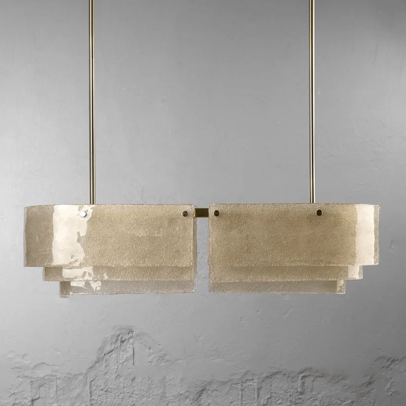 Nordic Retro Handmade Glass Chandelier Brass Black Finish Dimmable Ceilings Lustre Lighting Design Classic