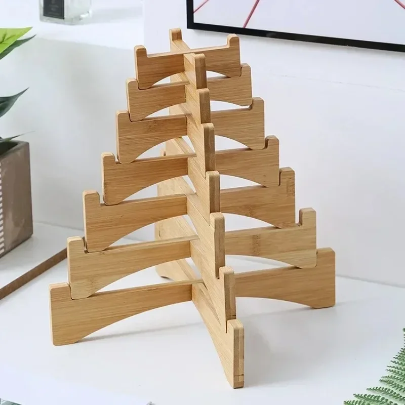 Bamboo Flower Display Plant Stand Multi-function Tray Plants Pots Rack Versatile Pets Home Office Durable Material Planter Base