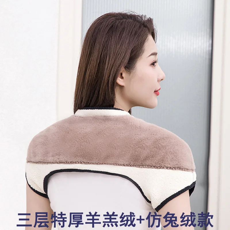 تقليد صوف الضأن الكتف الحرس الدافئة الرجال والنساء مزدوجة سميكة الكتف الحرس صدرية الجلد ودية الدافئة