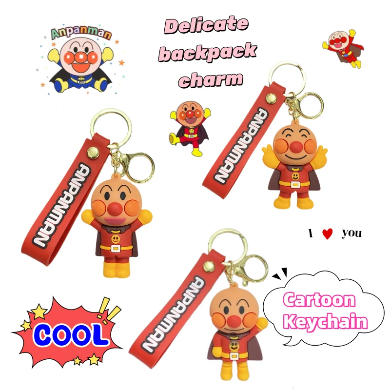 Nouveau porte-clés Anpanman, haute valeur esthétique, personnalité créative, pour étudiants et étudiantes, pendentif de sac à dos, cadeaux décoratifs, vente en gros