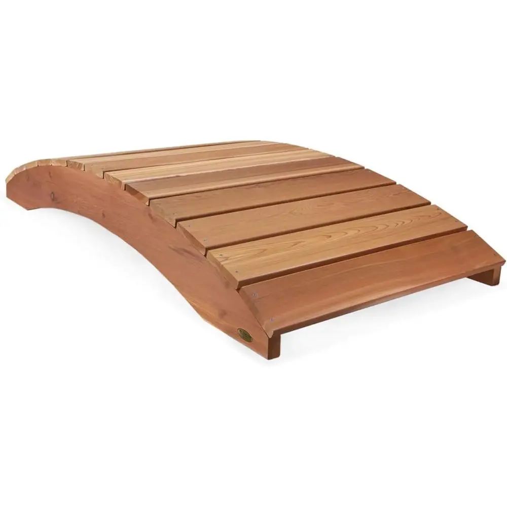 

All Things CeWooden Bridge, Outdoor Garden Walkway or Backyard Ponds, 6', Natural - Lanng way Wood Decor and Accories or Yard an