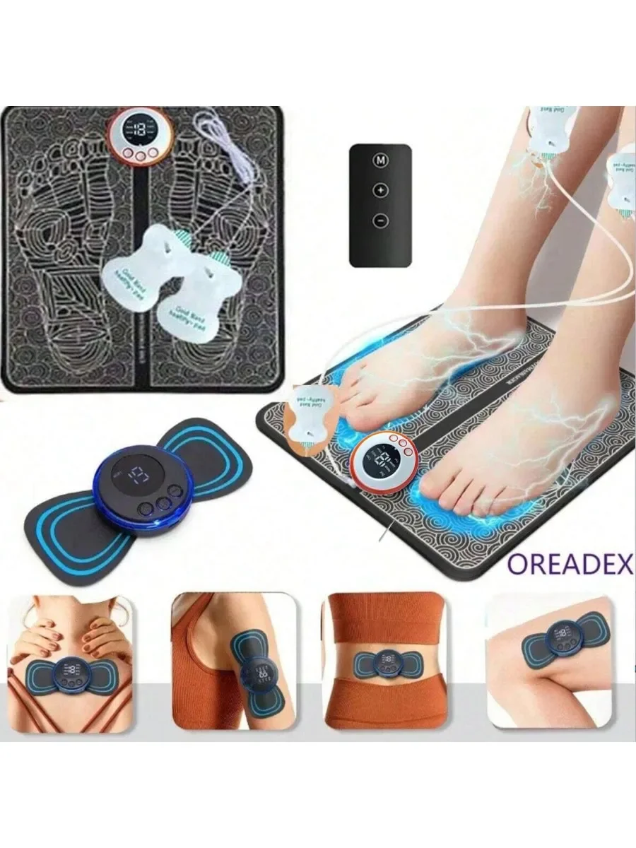 Coussin de Massage électrique EMS pour les pieds, tapis de Massage pliable et Portable, Stimulation musculaire, améliore la relaxation des pieds