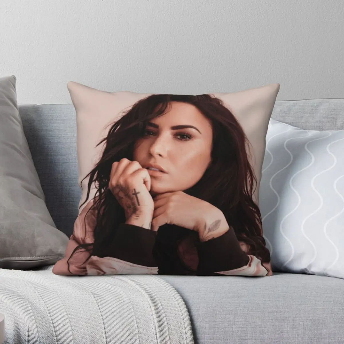 Demi Lovato Dancing With The Devil Square Pillowcase Polyester Linen Velvet Printed Zip Decor Throw Pillow Case Home Cushion 18