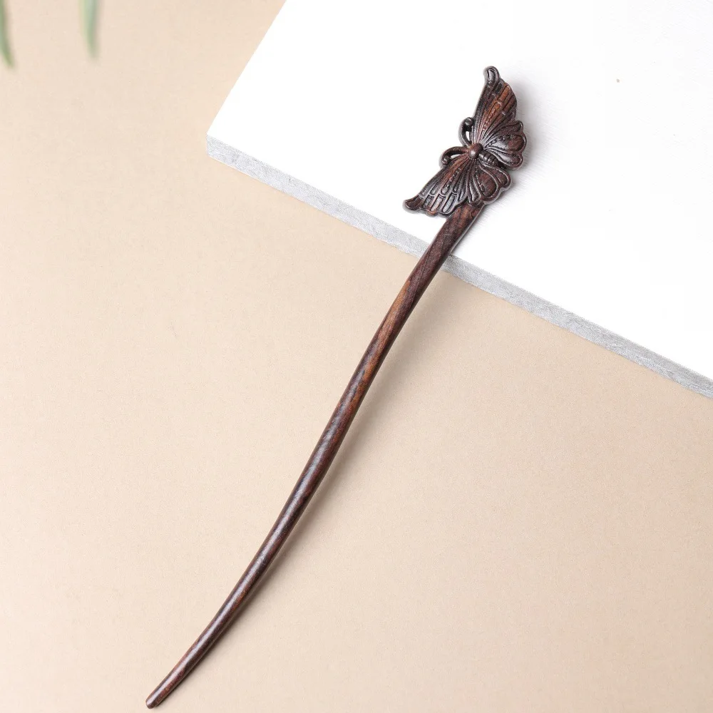 Wooden Hairpin Imitation Ebony Handmade DIY Hairpin Blank Vintage Hanfu Hair Accessory Headdress Craft Part Jewelry Gift