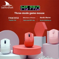Darmoshark M5 PRO Finger Held Small Hand Mouse Ergonomics 38 Gram Lightweight Tri Mode Wireless Mouse Paw3950 Office Mouse Gift