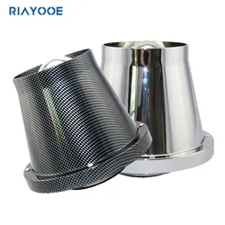 76MM Universal Air Filter Intake Cone Carbon Sport Racing Car Filters 3.0inch Kit Systems Engine High Flow Performance Cover Box