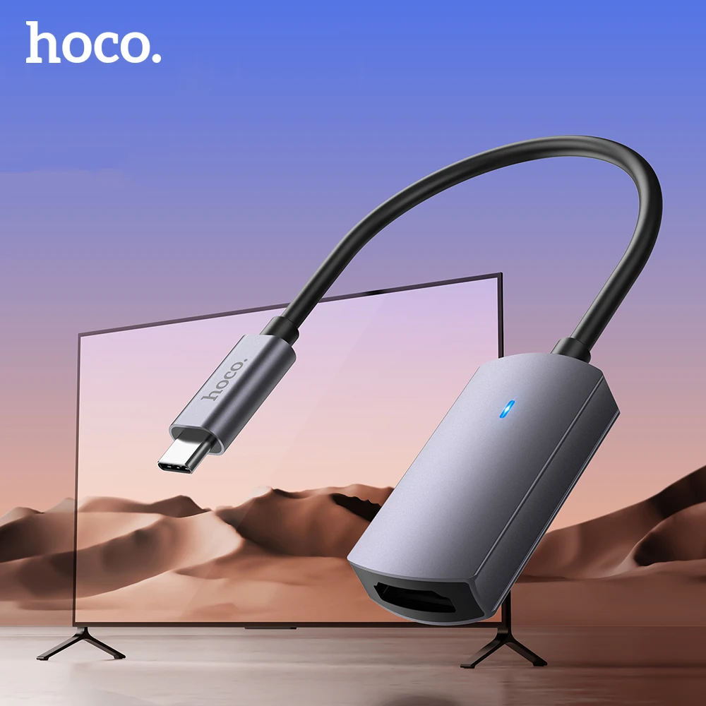 HOCO USB C to HDMI-Compatible 4K 30Hz Type C to HD-MI HD TV Adapter Converter For MacBook Pro 2018 Samsung Xiaomi for PC Laptop