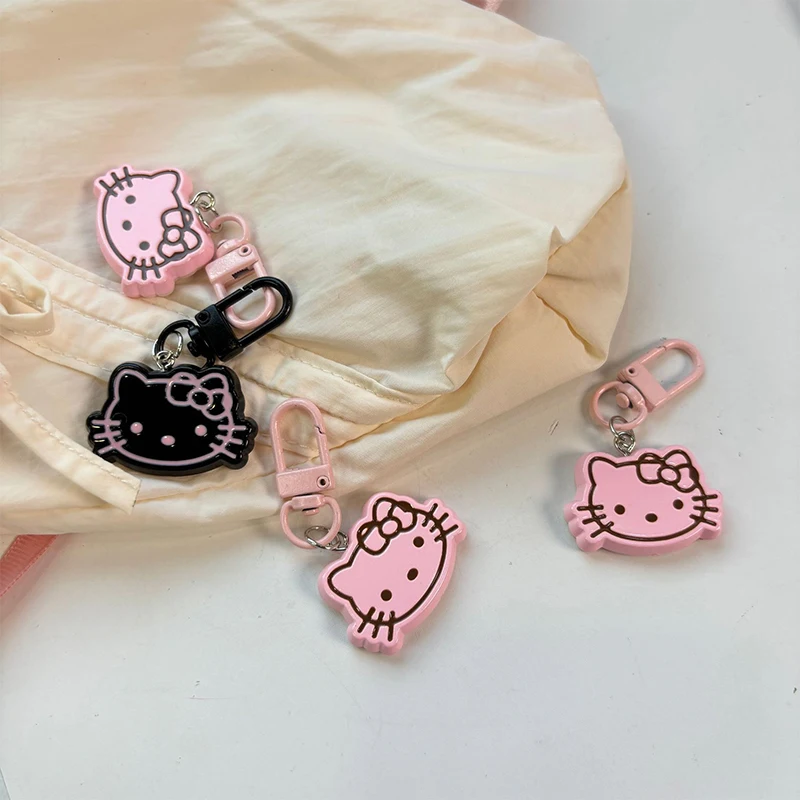 2PCS Kawaii Sanrio Hello Kitty Keychain Cartoon Doll Cute Kitty Car Key Ring Women Bag Pendant Girl Gift