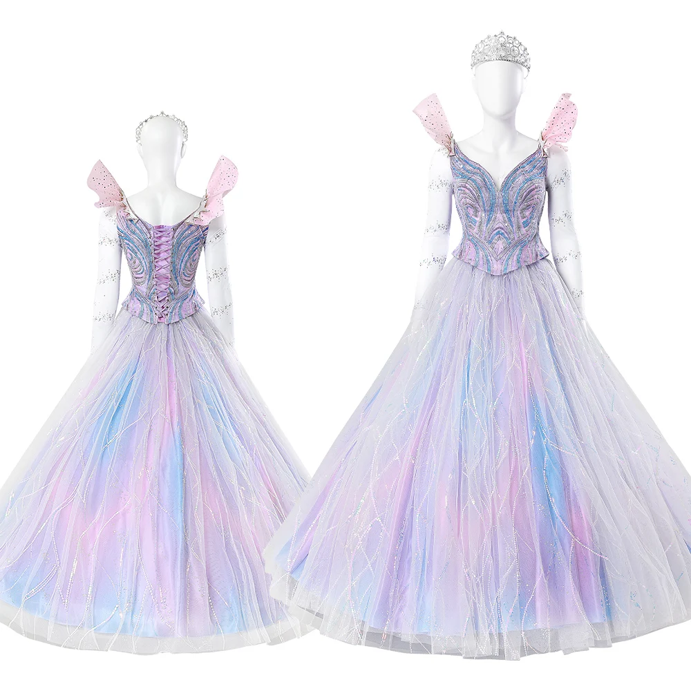 

Wicked: For Good Glinda Cosplay Costume Dress Full Set Custom Size XS-XXXL Halloween Christmas Comic Con