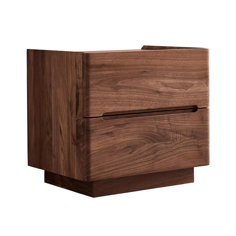 

Nordic all solid wood bedside table, light luxury black walnut storage cabinet, bedroom locker